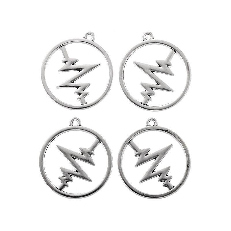8PCS Heart Beat Charm for Jewelry Making Findings 25x30mm
