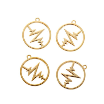 8PCS Heart Beat Charm for Jewelry Making Findings 25x30mm