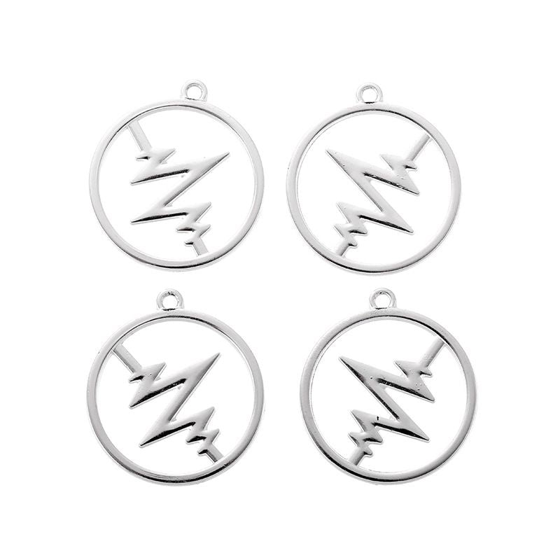 8PCS Heart Beat Charm for Jewelry Making Findings 25x30mm