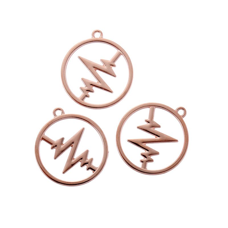 8PCS Heart Beat Charm for Jewelry Making Findings 25x30mm