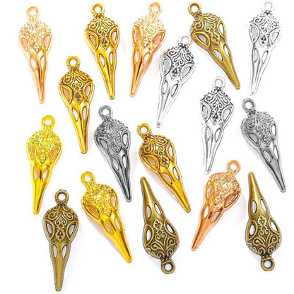 10PCS Raven Skull Charm for Jewelry Making Findings 13x35mm