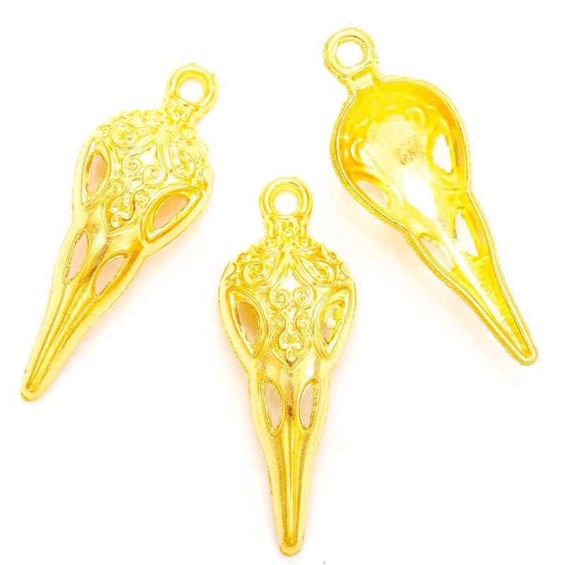 10PCS Raven Skull Charm for Jewelry Making Findings 13x35mm