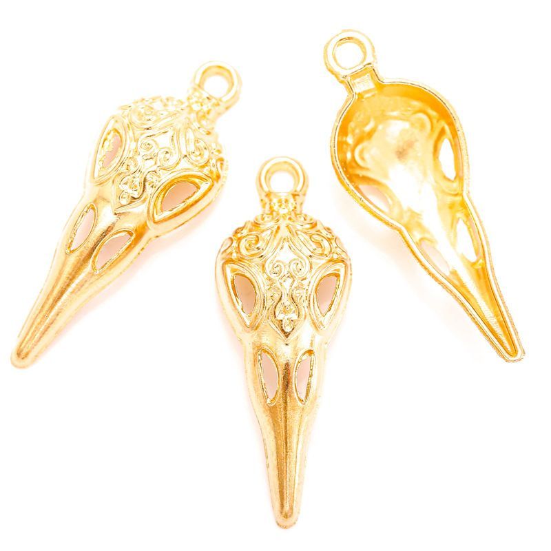 10PCS Raven Skull Charm for Jewelry Making Findings 13x35mm
