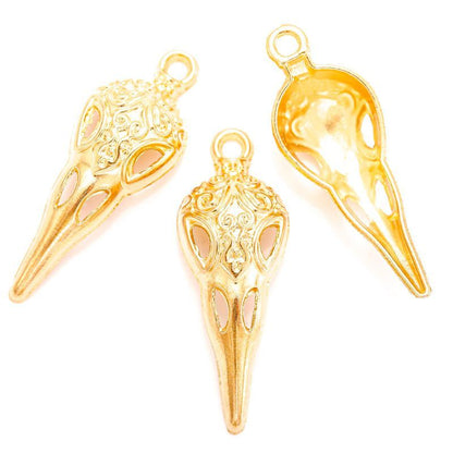 10PCS Raven Skull Charm for Jewelry Making Findings 13x35mm