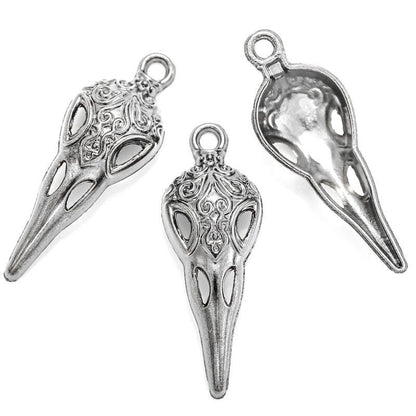 10PCS Raven Skull Charm for Jewelry Making Findings 13x35mm