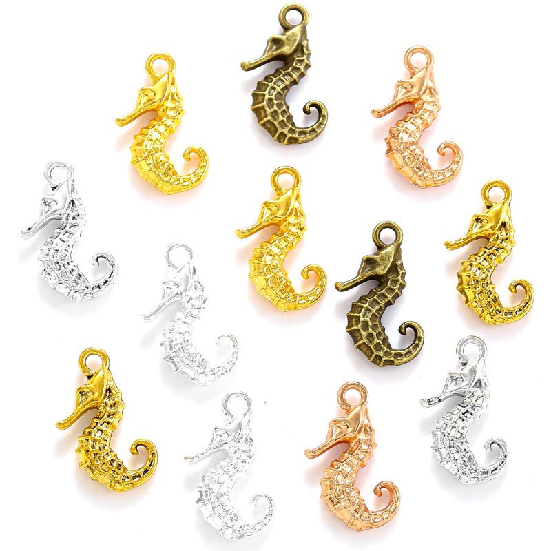 10PCS Sea Horse Charm for Jewelry Making Findings 14x22mm