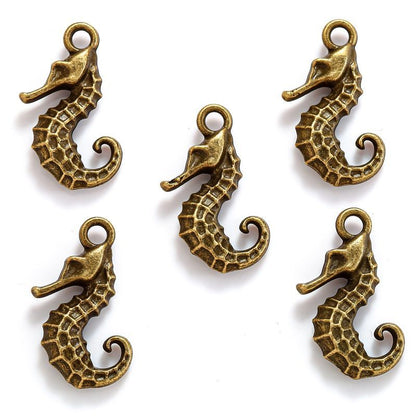 10PCS Sea Horse Charm for Jewelry Making Findings 14x22mm