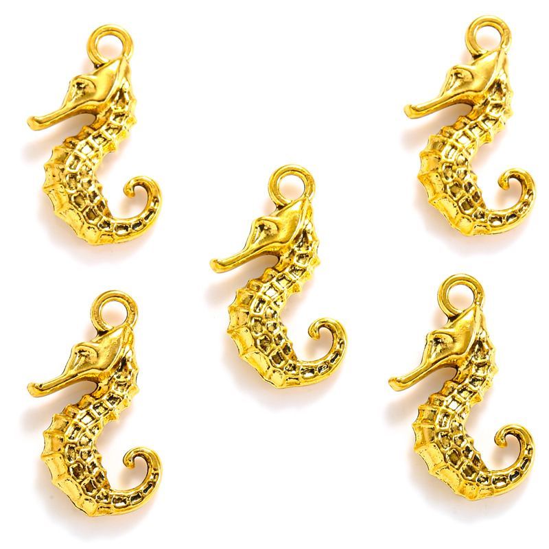10PCS Sea Horse Charm for Jewelry Making Findings 14x22mm