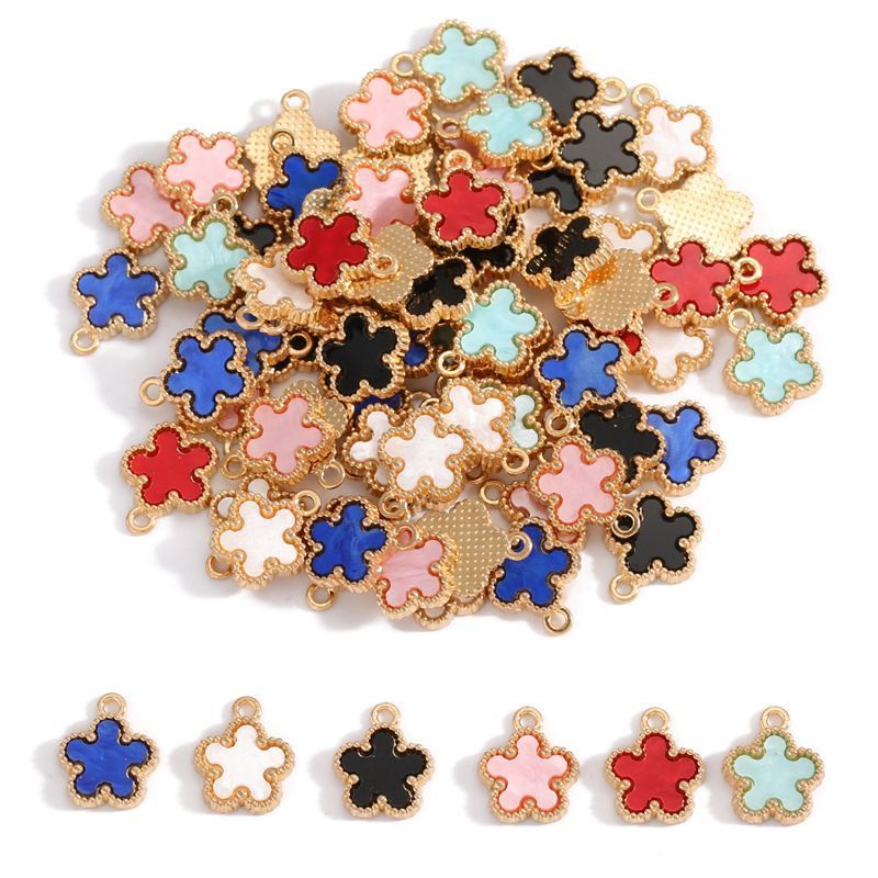 5PCS Star Flower Charm for Jewelry Making Findings 13x16mm