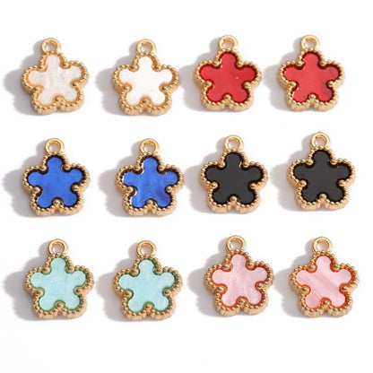 5PCS Star Flower Charm for Jewelry Making Findings 13x16mm