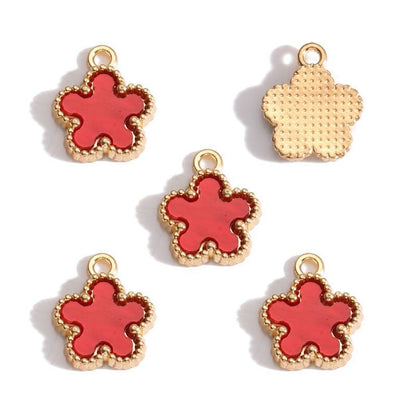 5PCS Star Flower Charm for Jewelry Making Findings 13x16mm