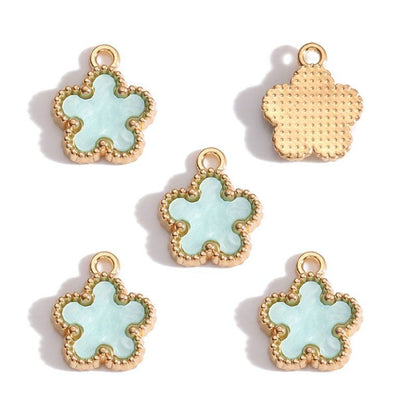 5PCS Star Flower Charm for Jewelry Making Findings 13x16mm