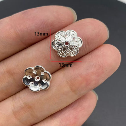 20PCS Different Silver Color Flower Shape Cap for Jewelry Making Findings