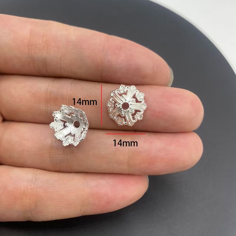 20PCS Different Silver Color Flower Shape Cap for Jewelry Making Findings