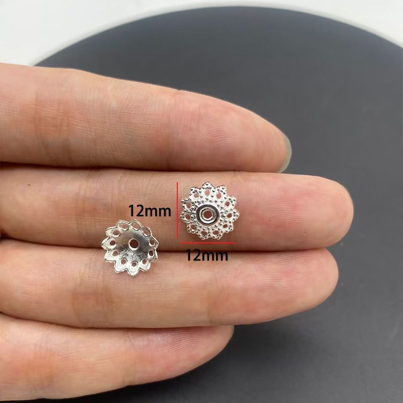 20PCS Different Silver Color Flower Shape Cap for Jewelry Making Findings