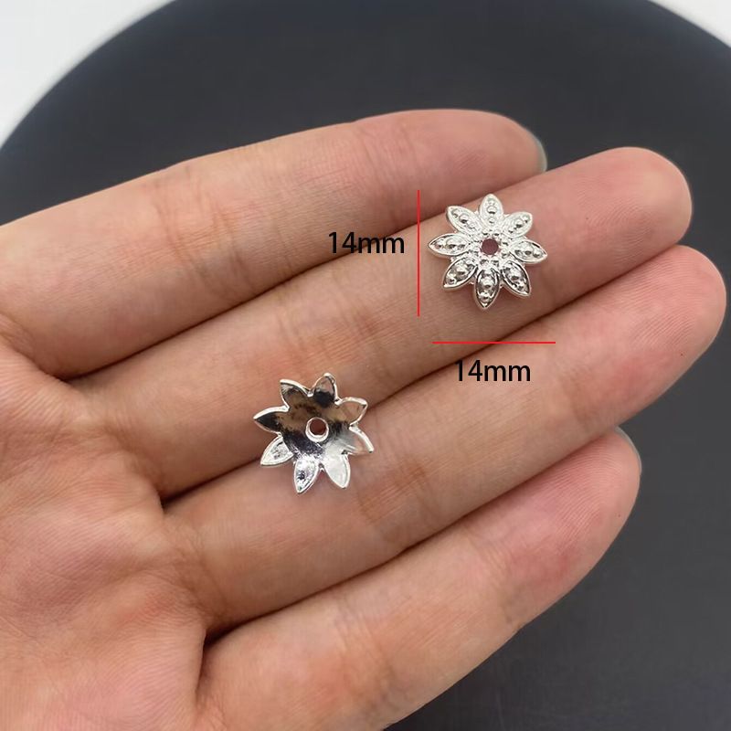 20PCS Different Silver Color Flower Shape Cap for Jewelry Making Findings
