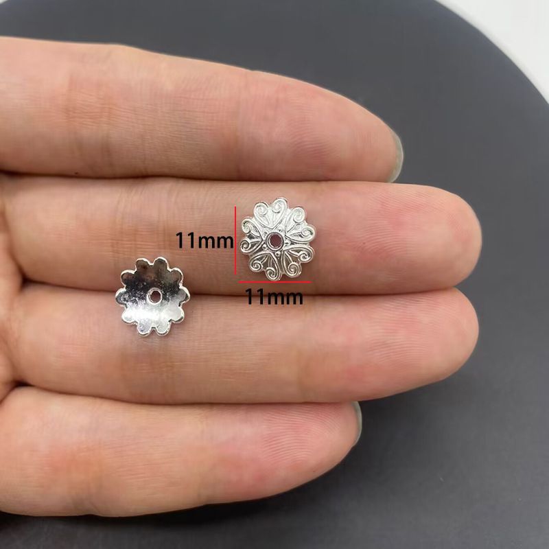 20PCS Different Silver Color Flower Shape Cap for Jewelry Making Findings