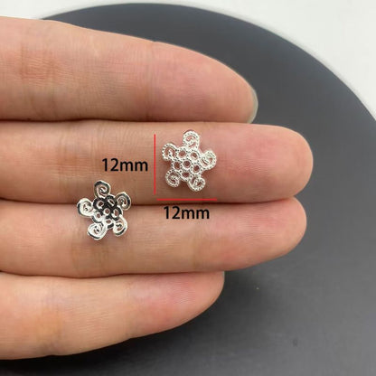 20PCS Different Silver Color Flower Shape Cap for Jewelry Making Findings