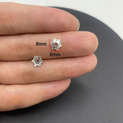 20PCS Different Silver Color Flower Shape Cap for Jewelry Making Findings