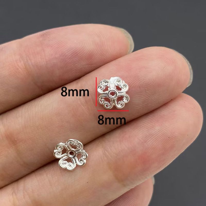 20PCS Different Silver Color Flower Shape Cap for Jewelry Making Findings