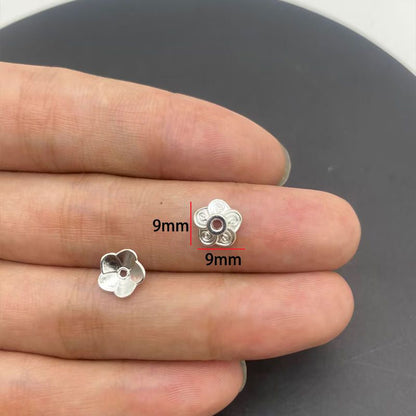 20PCS Different Silver Color Flower Shape Cap for Jewelry Making Findings