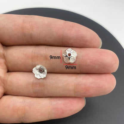 20PCS Different Silver Color Flower Shape Cap for Jewelry Making Findings