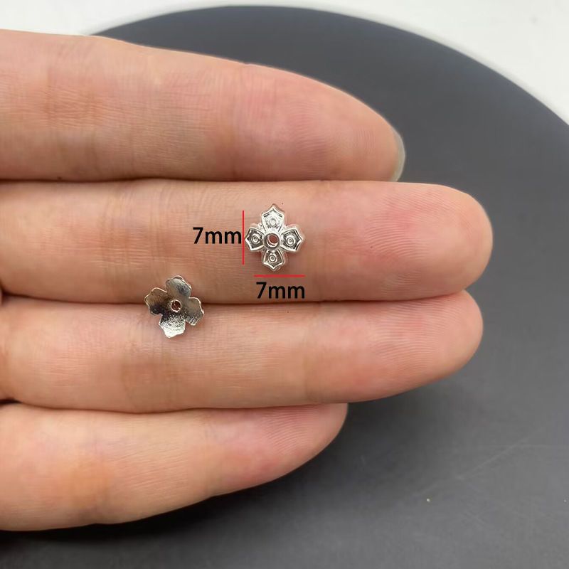 20PCS Different Silver Color Flower Shape Cap for Jewelry Making Findings