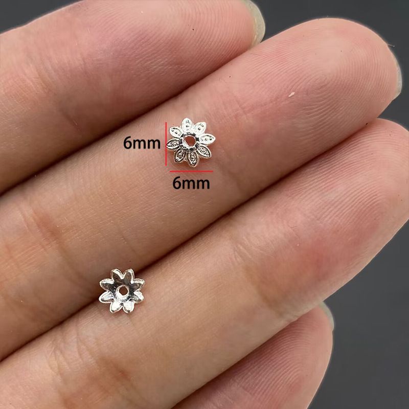 20PCS Different Silver Color Flower Shape Cap for Jewelry Making Findings