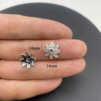 20PCS Different Silver Color Flower Shape Cap for Jewelry Making Findings