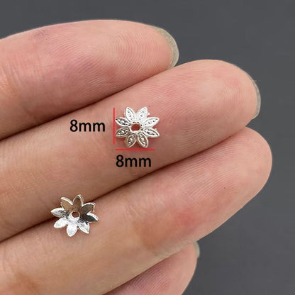 20PCS Different Silver Color Flower Shape Cap for Jewelry Making Findings