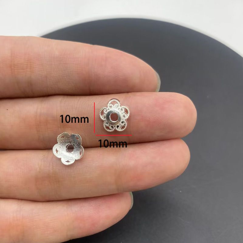 20PCS Different Silver Color Flower Shape Cap for Jewelry Making Findings