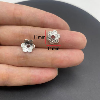 20PCS Different Silver Color Flower Shape Cap for Jewelry Making Findings
