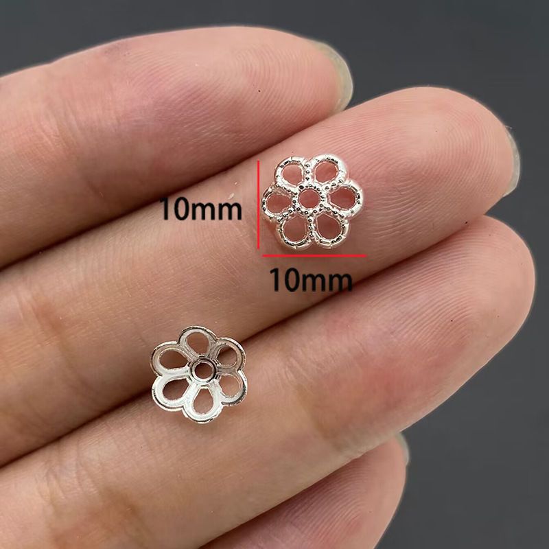 20PCS Different Silver Color Flower Shape Cap for Jewelry Making Findings