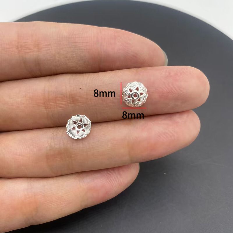 20PCS Different Silver Color Flower Shape Cap for Jewelry Making Findings