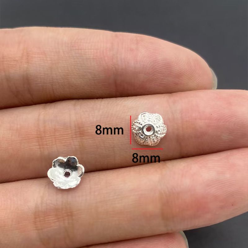 20PCS Different Silver Color Flower Shape Cap for Jewelry Making Findings