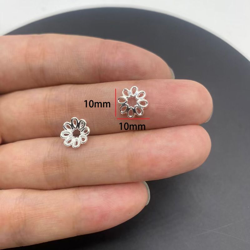20PCS Different Silver Color Flower Shape Cap for Jewelry Making Findings