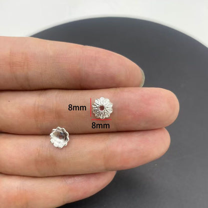 20PCS Different Silver Color Flower Shape Cap for Jewelry Making Findings