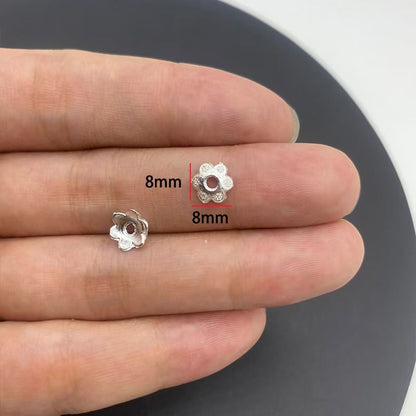 20PCS Different Silver Color Flower Shape Cap for Jewelry Making Findings