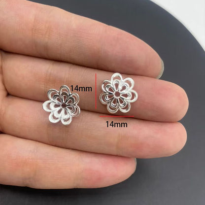 20PCS Different Silver Color Flower Shape Cap for Jewelry Making Findings
