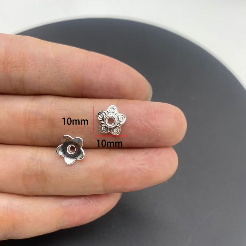 20PCS Different Silver Color Flower Shape Cap for Jewelry Making Findings
