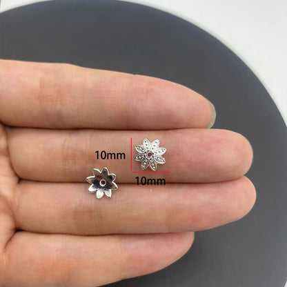 20PCS Different Silver Color Flower Shape Cap for Jewelry Making Findings