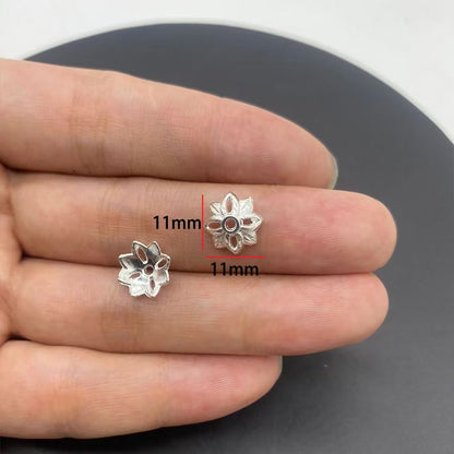 20PCS Different Silver Color Flower Shape Cap for Jewelry Making Findings