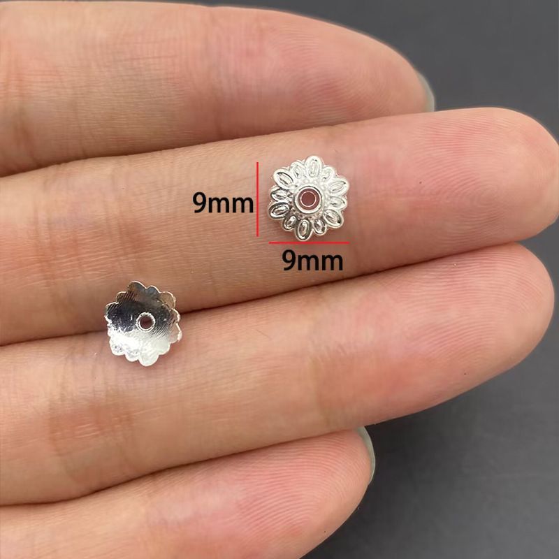 20PCS Different Silver Color Flower Shape Cap for Jewelry Making Findings