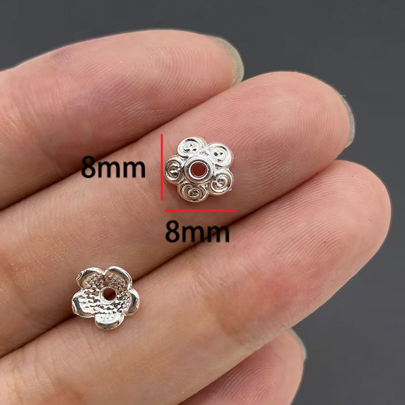 20PCS Different Silver Color Flower Shape Cap for Jewelry Making Findings