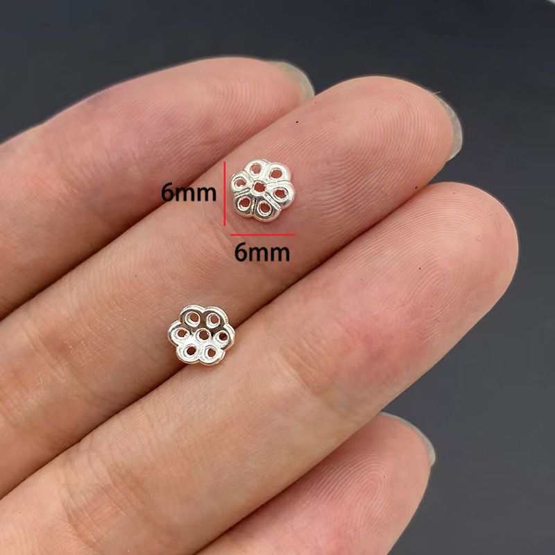 20PCS Different Silver Color Flower Shape Cap for Jewelry Making Findings
