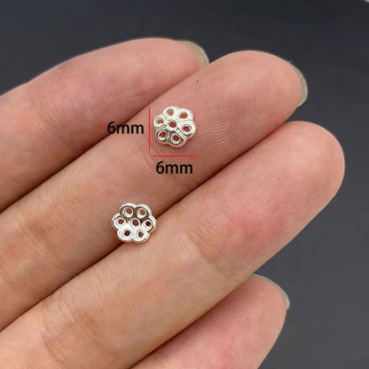20PCS Different Silver Color Flower Shape Cap for Jewelry Making Findings