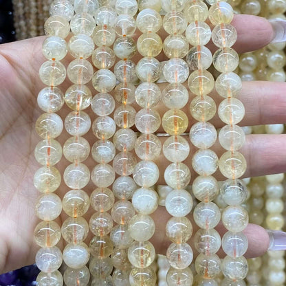 High-Quality Gemstone & Crystal Round Smooth Beads 4mm 6mm 8mm 10mm