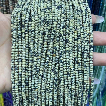 Faceted Rondelle Beads 2x3mm 3x4mm Gemstone/Quartz/Jasper/Agate