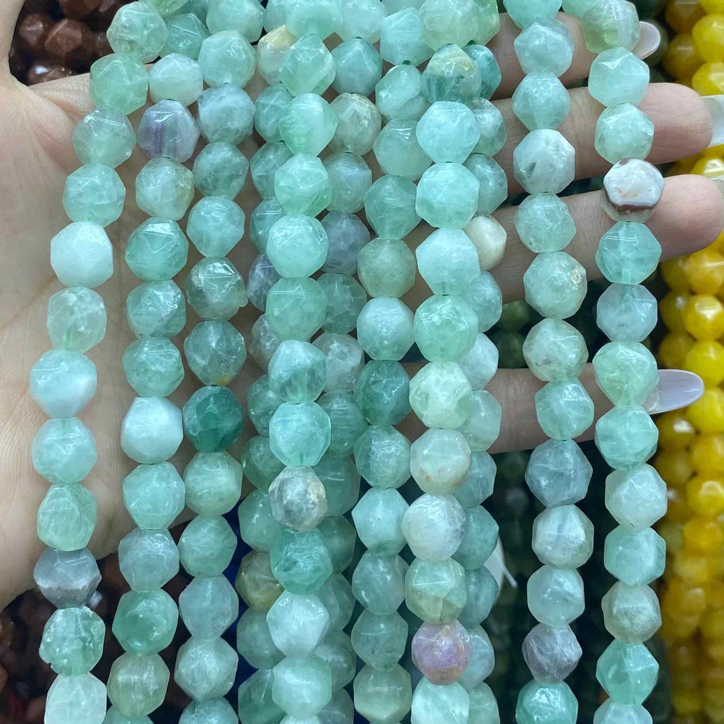 Diamond Faceted Beads 6mm/8mm/10mm Quartz/Jasper/Agate/Crystal