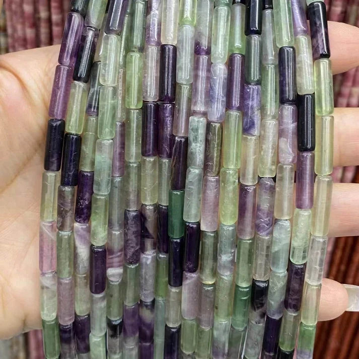 Tube Shape Fluorite Beads